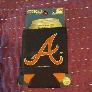 Black MLB Atlanta Braves Drink Koozie, NWT